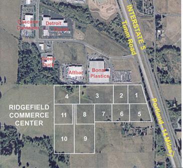 Aerial of Ridgefield Commerce Center Project Site